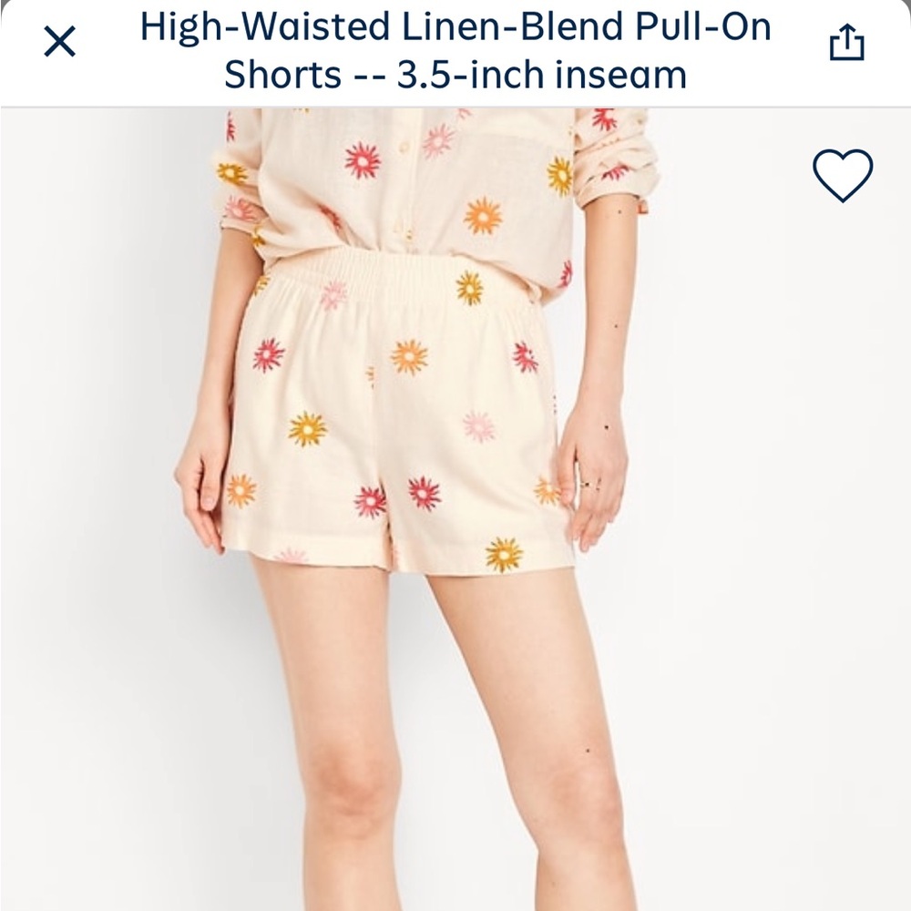 Old Navy Cream Sun High Waist Shorts
